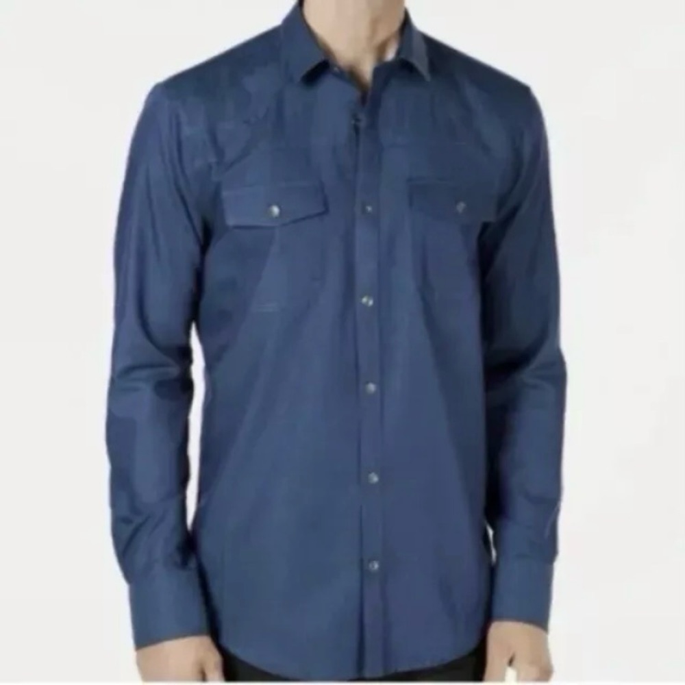 INC International Concepts Men’s Blue Button Down Shirt Size S